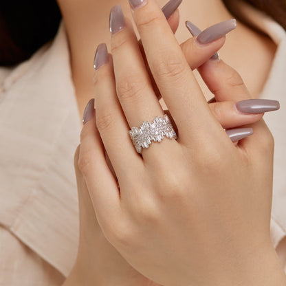[CiCi]Luxurious Colorful Radiant Cut Daily Ring