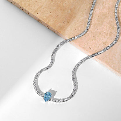 [CiCi]1.0 carat Unique Pear Cut Tennis Necklace