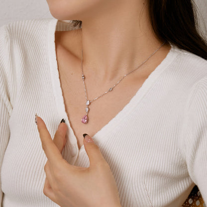 [CiCi]Dazzling Pear Cut Necklace