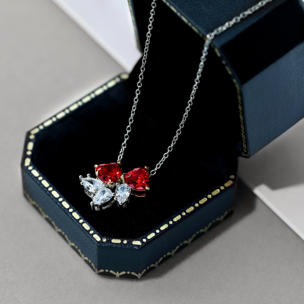 [CiCi]Dainty Red Heart Necklace