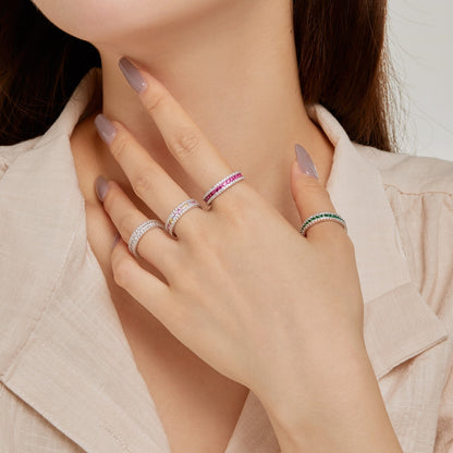 [CiCi]Delicate Colorful Round Cut Daily Ring