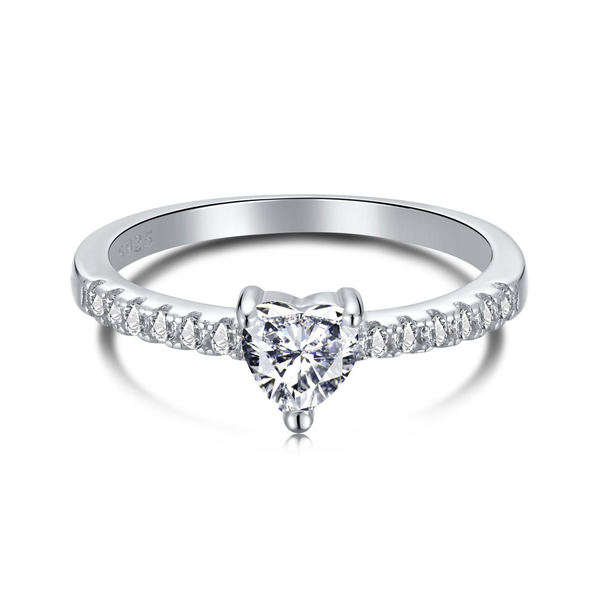 [CiCi]0.5 Carat CaratEternity Charming Heart Shape Lover Ring