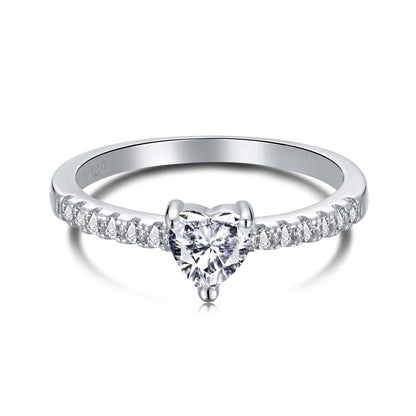 [CiCi]0.5 Carat CaratEternity Charming Heart Shape Lover Ring