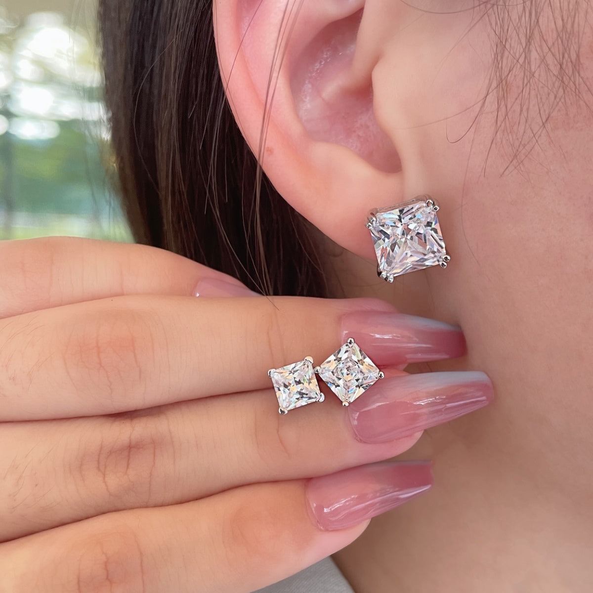 [CiCi]Delicate Square Shape Earrings