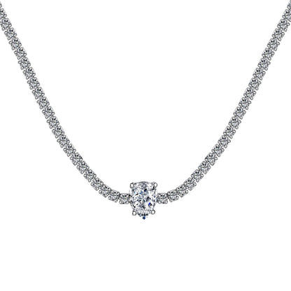 [CiCi]1.0 carat Unique Pear Cut Tennis Necklace