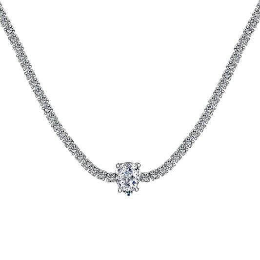 [CiCi]1.0 carat Unique Pear Cut Tennis Necklace