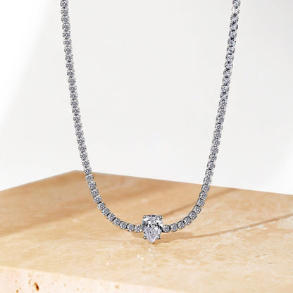 [CiCi]1.0 carat Unique Pear Cut Tennis Necklace