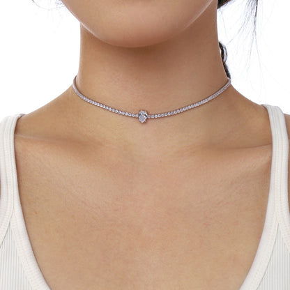 [CiCi]1.0 carat Unique Pear Cut Tennis Necklace