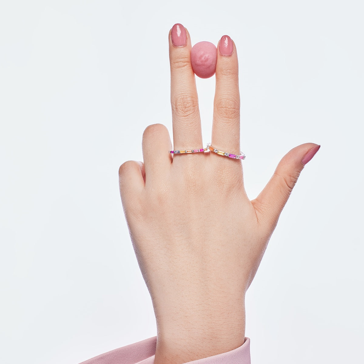 [CiCi]Exquisite Multicolored Emerald Cut Daily Ring