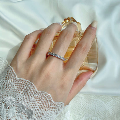 [CiCi]Sparkling Round Cut Tennis Ring
