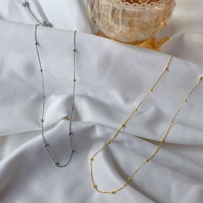 [CiCi]Small Bead Clavicle Chain Simple Necklace