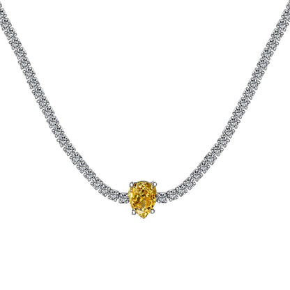 [CiCi]1.0 carat Unique Pear Cut Tennis Necklace