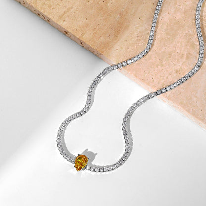 [CiCi]1.0 carat Unique Pear Cut Tennis Necklace