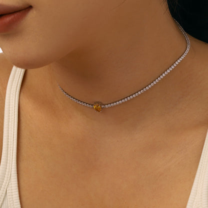 [CiCi]1.0 carat Unique Pear Cut Tennis Necklace