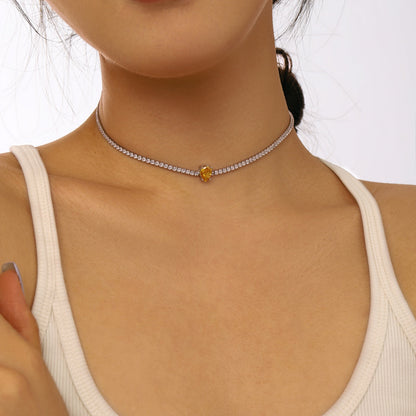 [CiCi]1.0 carat Unique Pear Cut Tennis Necklace