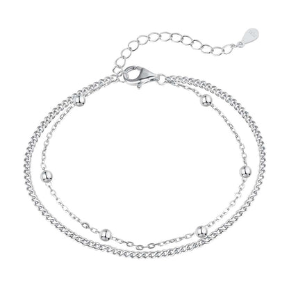 [CiCi]Delicate Bead Double Layer Bracelet