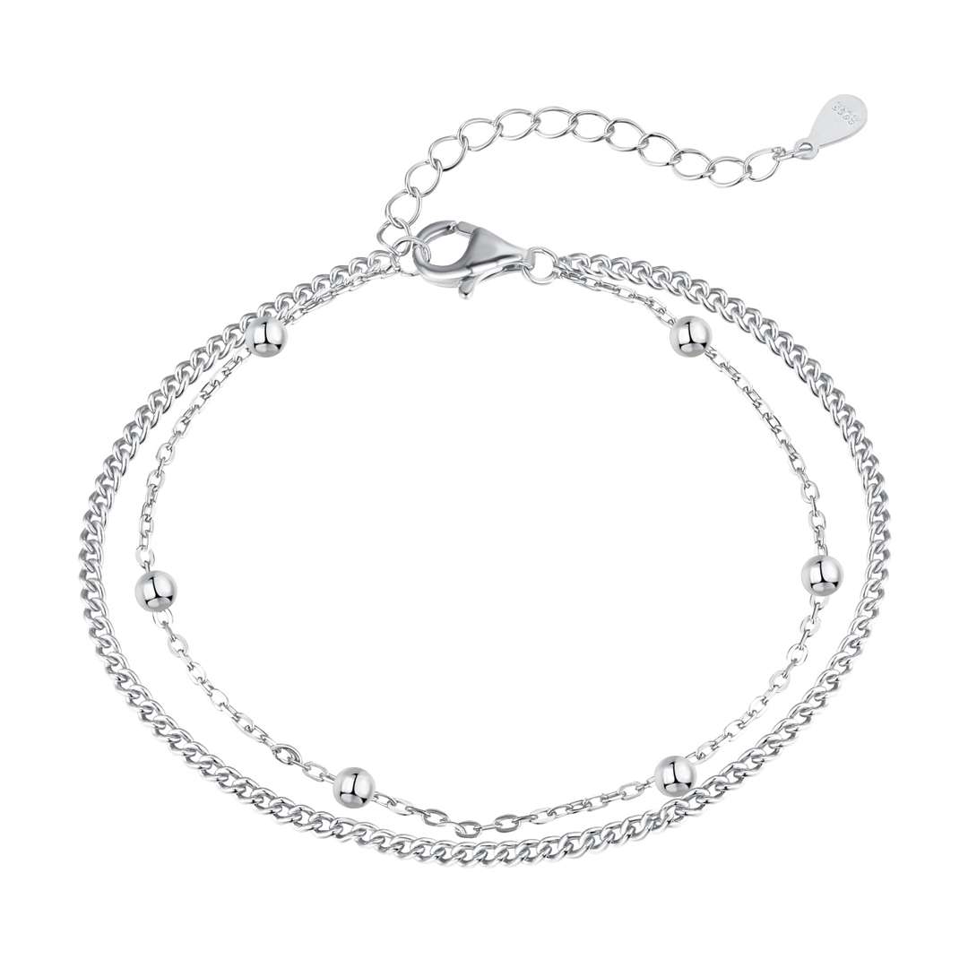 [CiCi]Delicate Bead Double Layer Bracelet