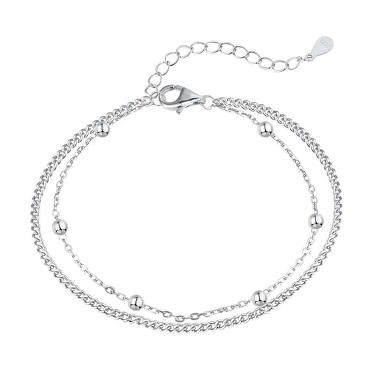 [CiCi]Delicate Bead Double Layer Bracelet