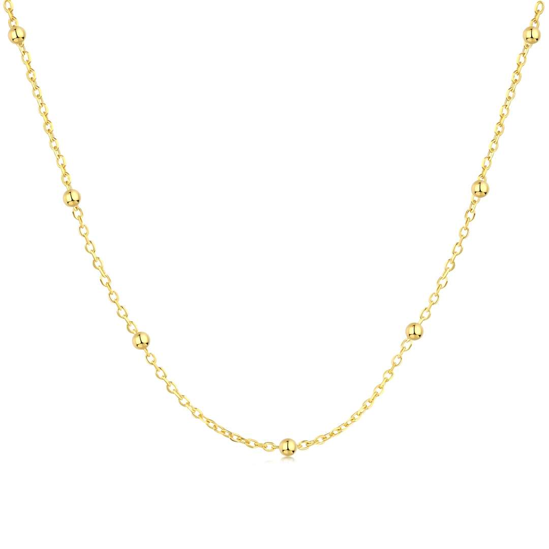 [CiCi]Small Bead Clavicle Chain Simple Necklace
