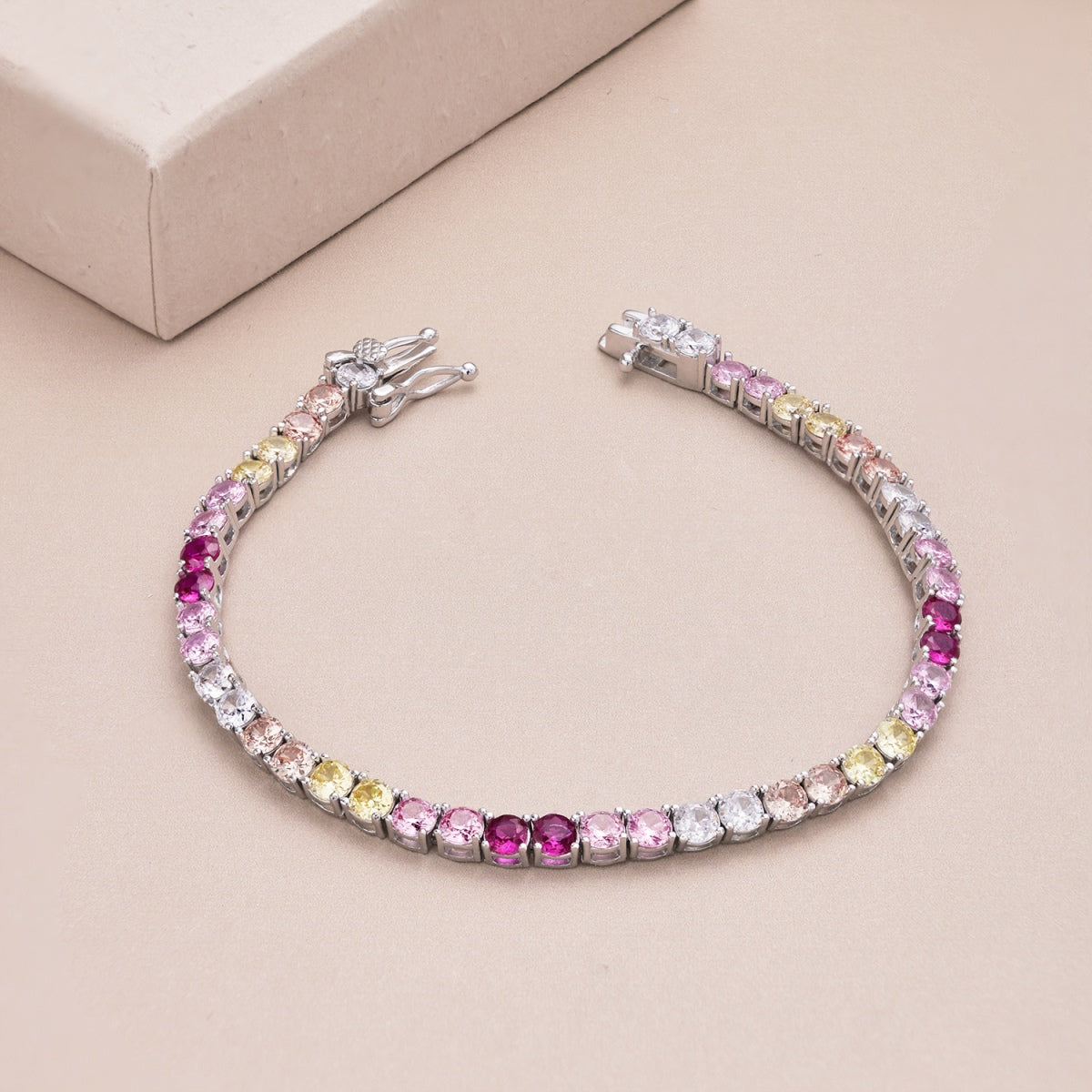 [CiCi]Radiant Colorful Round Cut Tennis Bracelet