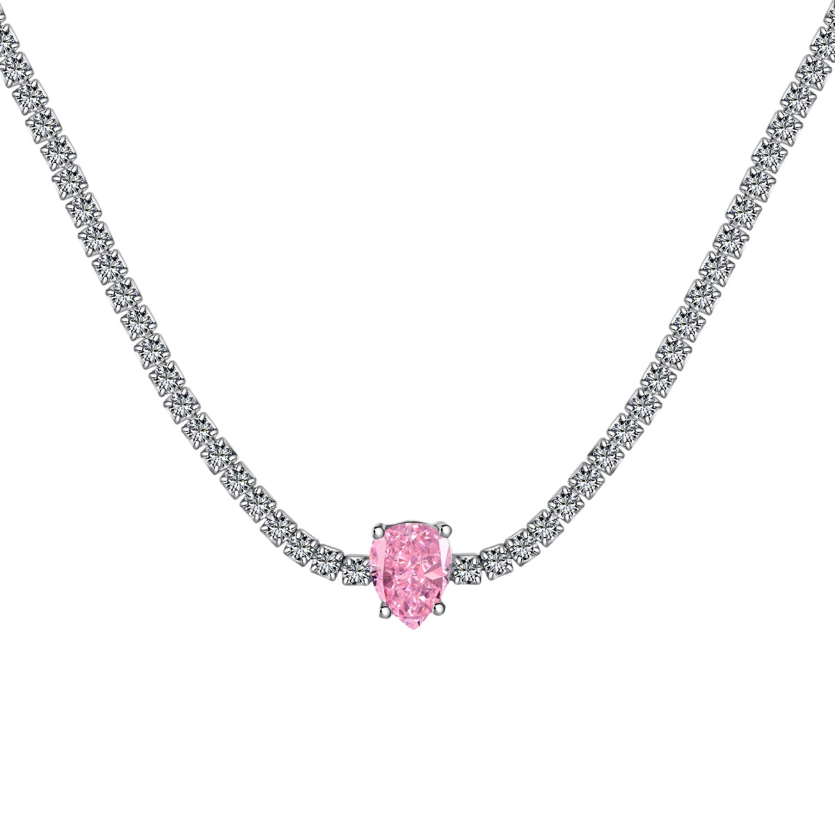 [CiCi]1.0 carat Unique Pear Cut Tennis Necklace