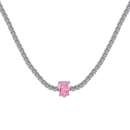 [CiCi]1.0 carat Unique Pear Cut Tennis Necklace