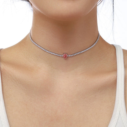 [CiCi]1.0 carat Unique Pear Cut Tennis Necklace