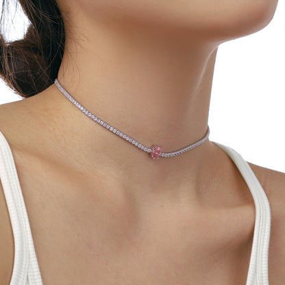 [CiCi]1.0 carat Unique Pear Cut Tennis Necklace