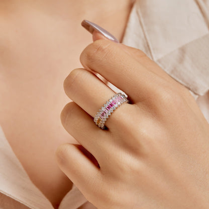 [CiCi]Ornate Colorful Radiant Cut Daily Ring
