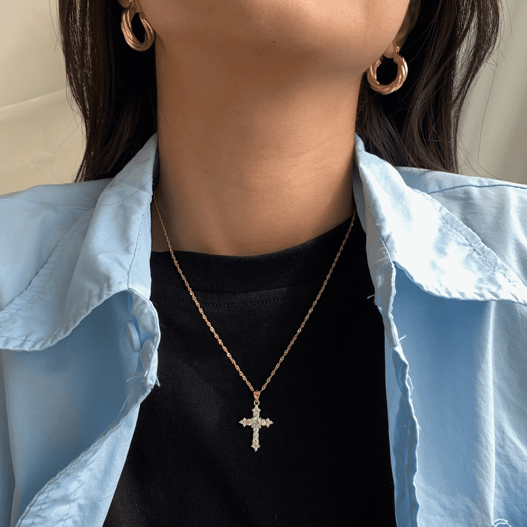 [CiCi]Delicate Cross Shape Necklace