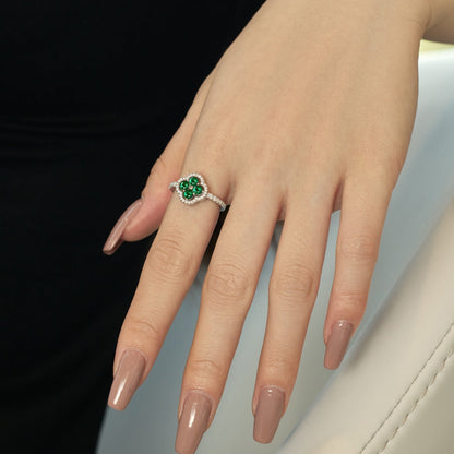[CiCi]Four Leaf Clover Flower Design Ring