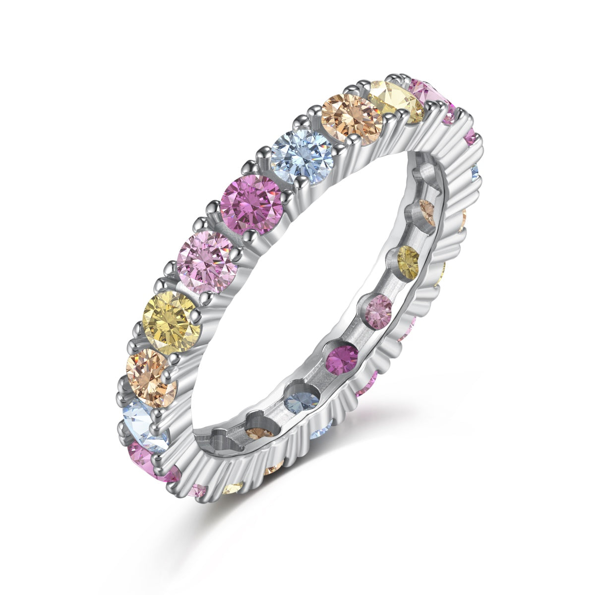 [CiCi]Dazzling Lustrous Round Cut Tennis Ring