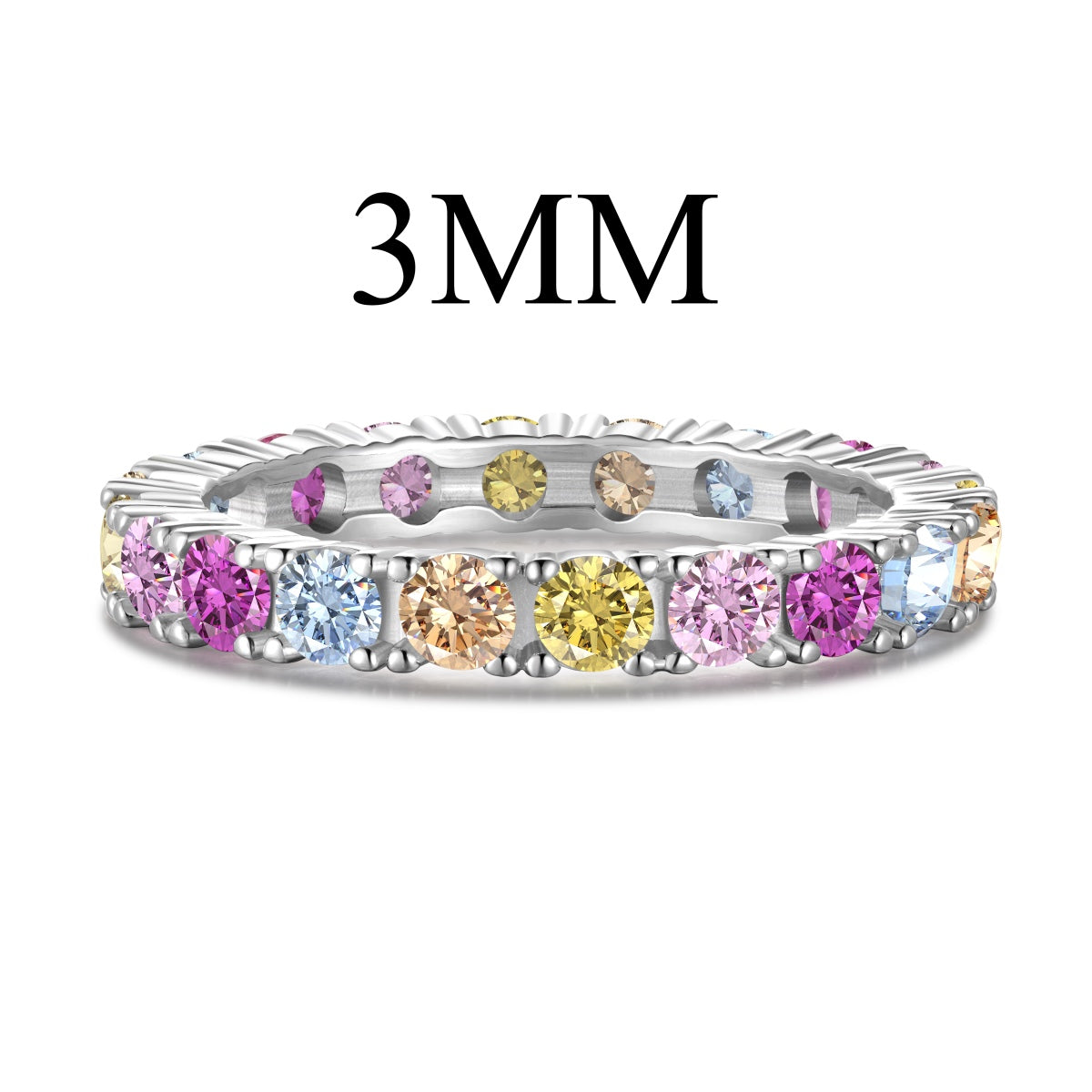 [CiCi]Dazzling Lustrous Round Cut Tennis Ring