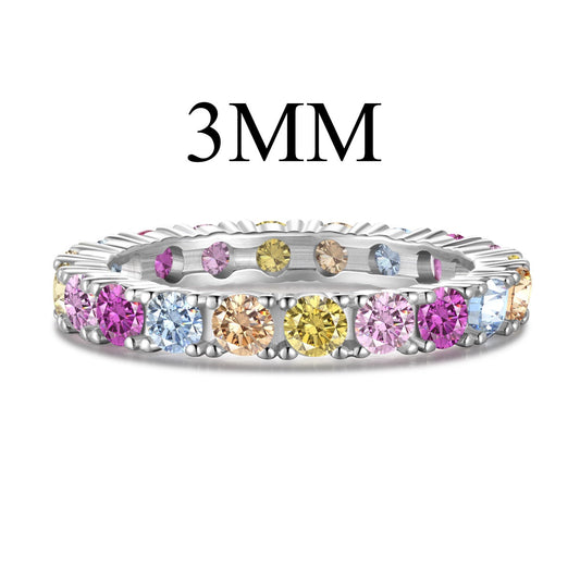 [CiCi]Dazzling Lustrous Round Cut Tennis Ring
