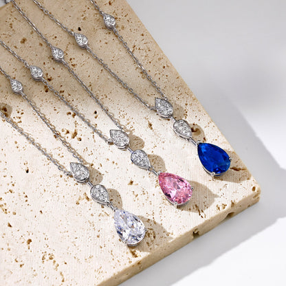 [CiCi]Dazzling Pear Cut Necklace