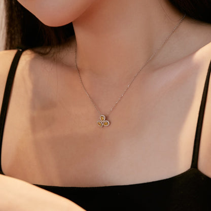 [CiCi]Elegant Flower Shape Pear Cut Necklace
