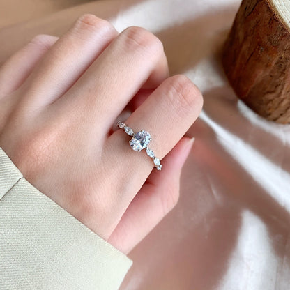 [CiCi]0.75 Carat Luxurious Vibrant Elongated Cushion Cut Daily Ring