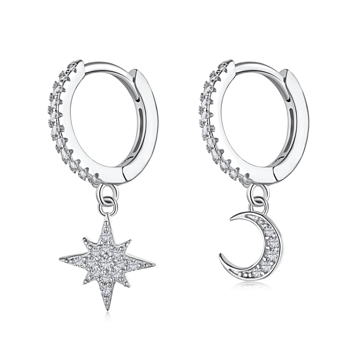 [CiCi]Star and Moon Asymmetric Earrings