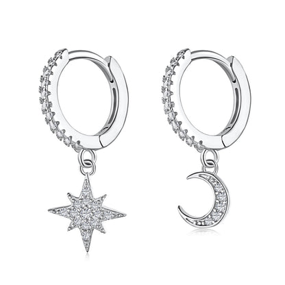 [CiCi]Star and Moon Asymmetric Earrings