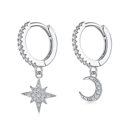 [CiCi]Star and Moon Asymmetric Earrings