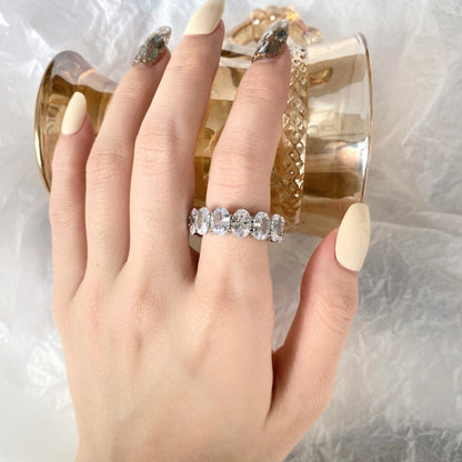 [CiCi]Dainty Elongated Cushion Cut Tennis Ring