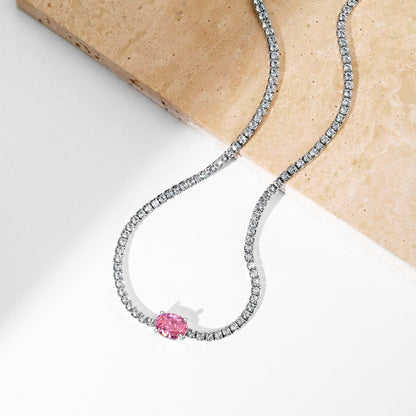 [CiCi]1.0 Carat Shining Oval Cut Necklace