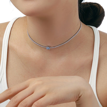 [CiCi]1.0 Carat Shining Oval Cut Necklace