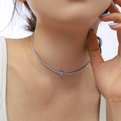 [CiCi]1.0 Carat Shining Oval Cut Necklace
