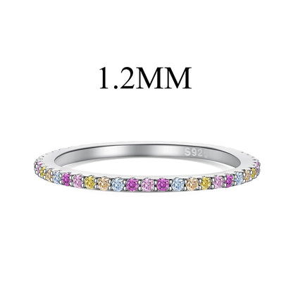 [CiCi]Ornate Colorful Round Cut Tennis Ring
