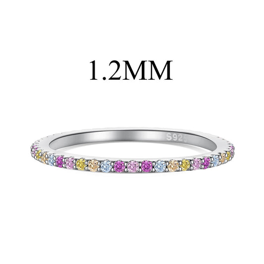 [CiCi]Ornate Colorful Round Cut Tennis Ring