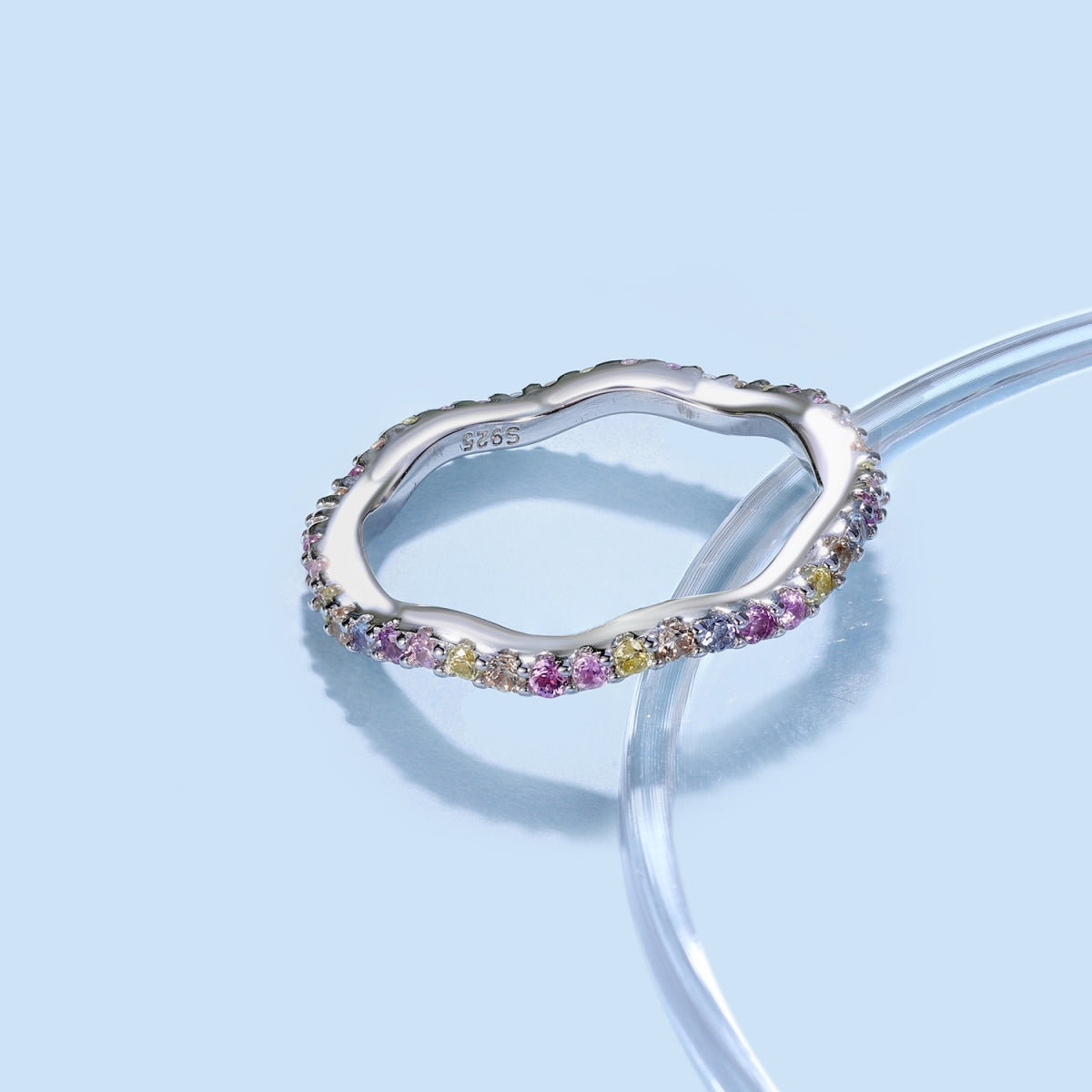 [CiCi]Dainty Colorful Round Cut Party Ring