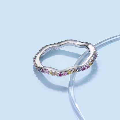 [CiCi]Dainty Colorful Round Cut Party Ring