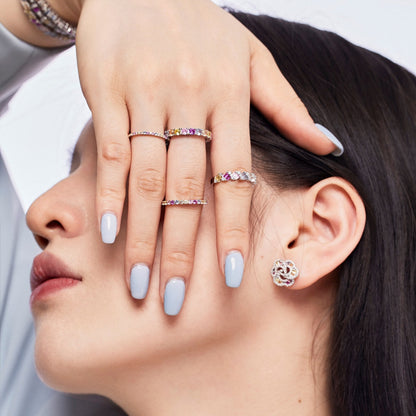 [CiCi]Unique Scintillating Round Cut Daily Ring