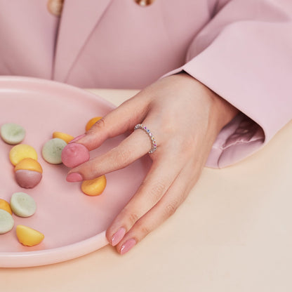 [CiCi]Unique Scintillating Round Cut Daily Ring